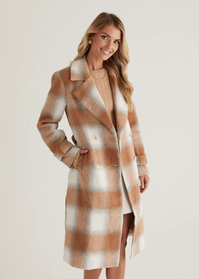 Laterro Coat - Tan Check