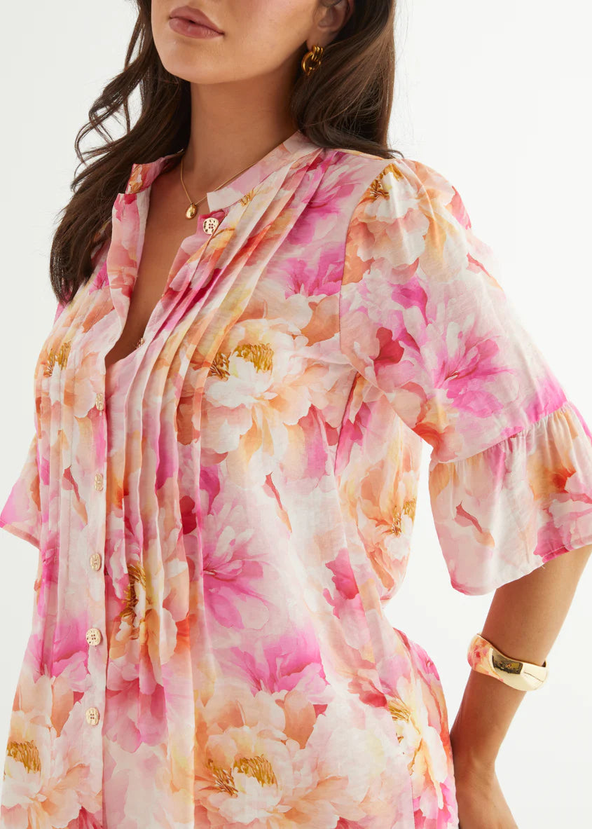 Diaz Blouse - Magenta Floral