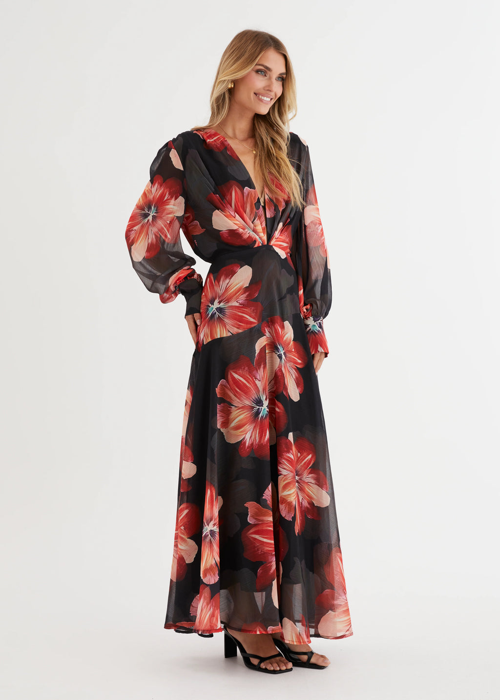 Frida Maxi Dress - Black Floral