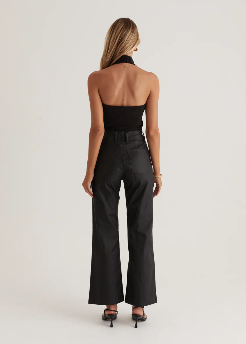Nika Coated Pants - Black