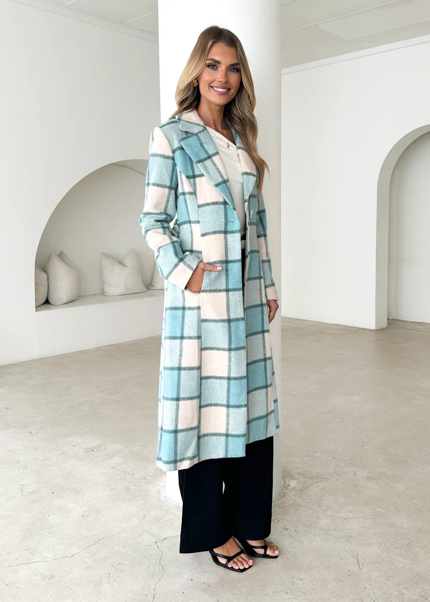 Steffy Coat - Blue Check