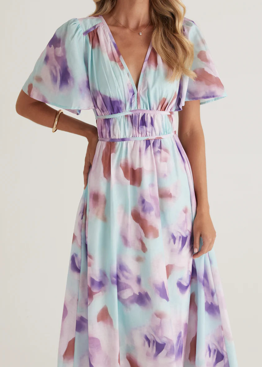 Yuliana Midi Dress - Lilac Floral