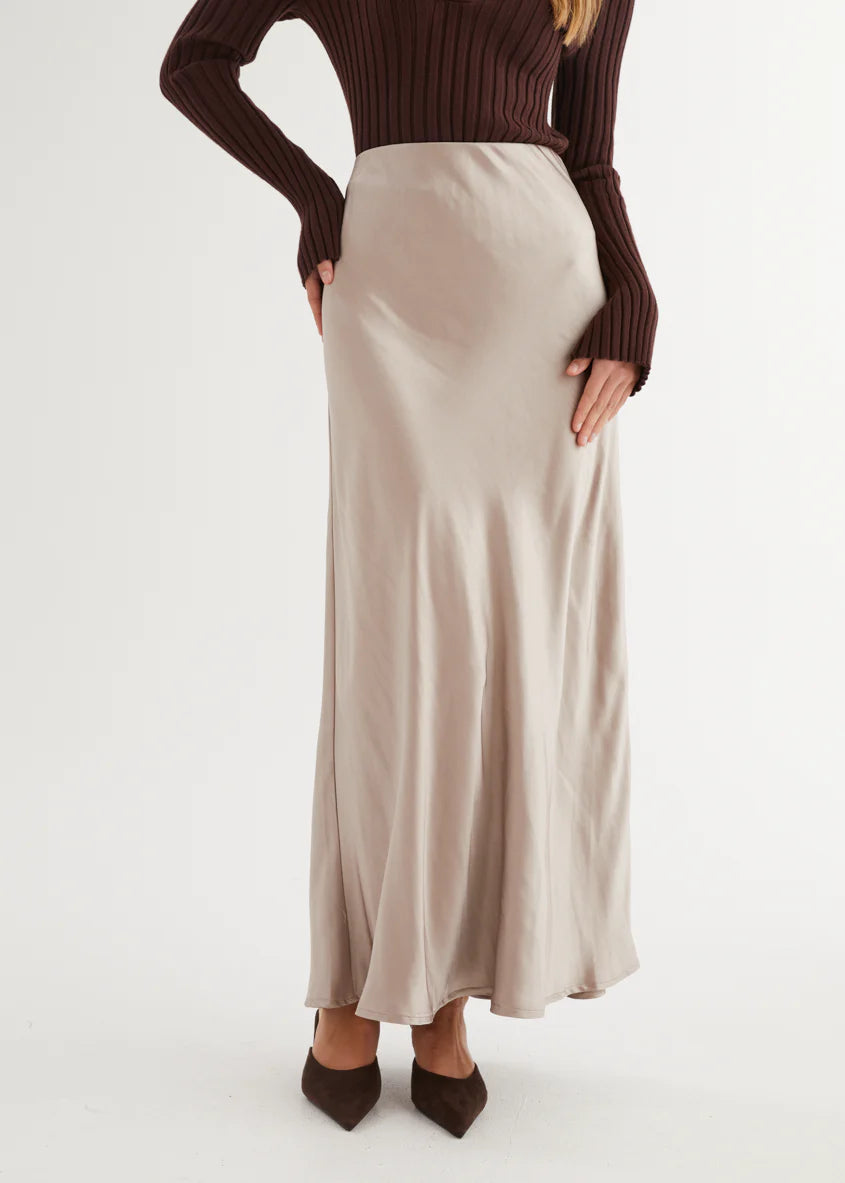 Rosalie Midi Skirt - Taupe