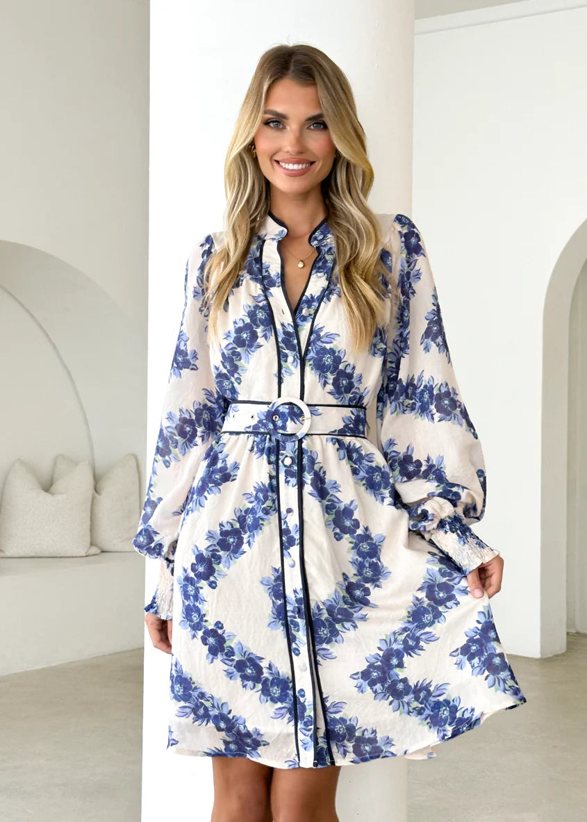 Silene Dress - Blue Floral