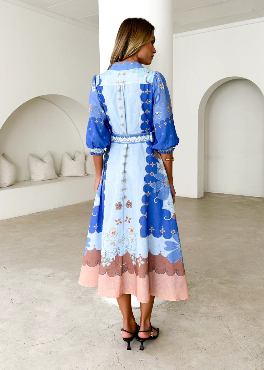 Portobello Midi Dress - Blue Moon