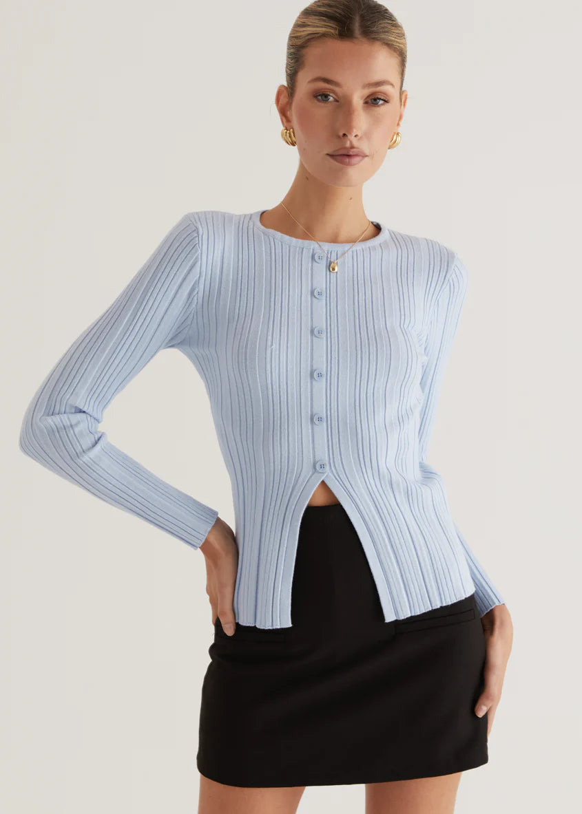 Dexter Knit Top - Pale Blue