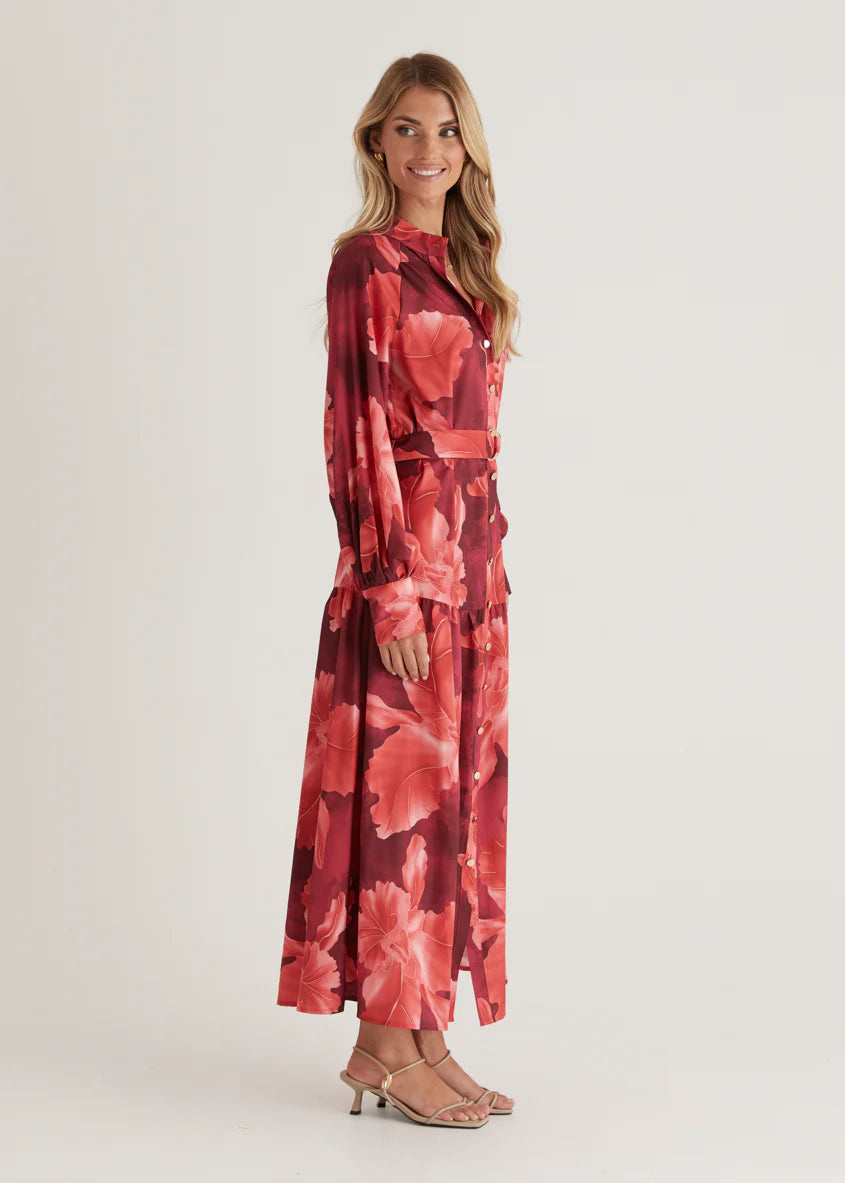 Marisa Maxi Dress - Red Floral
