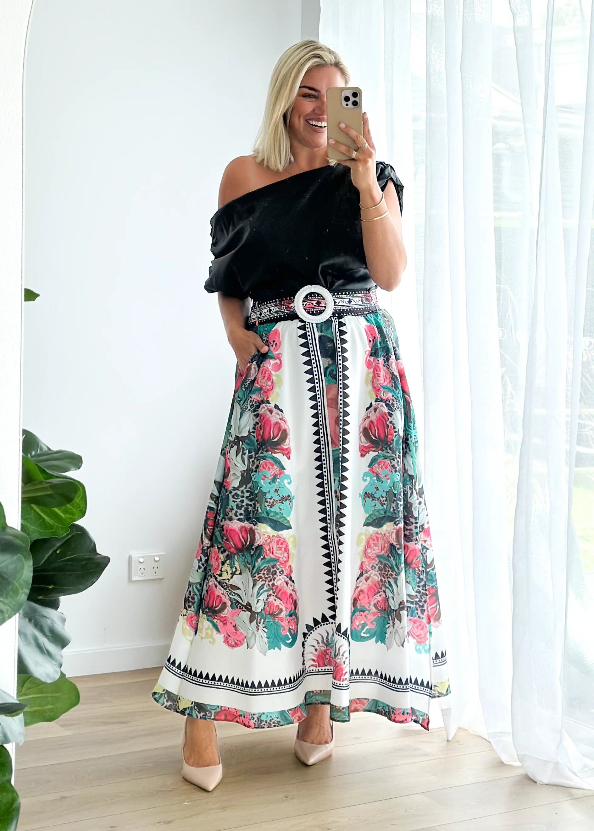 Pippa Midi Skirt - Eden Floral