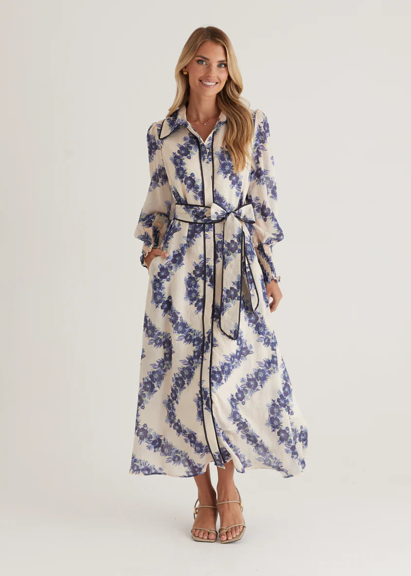 Rosemary Maxi Dress - Blue Floral