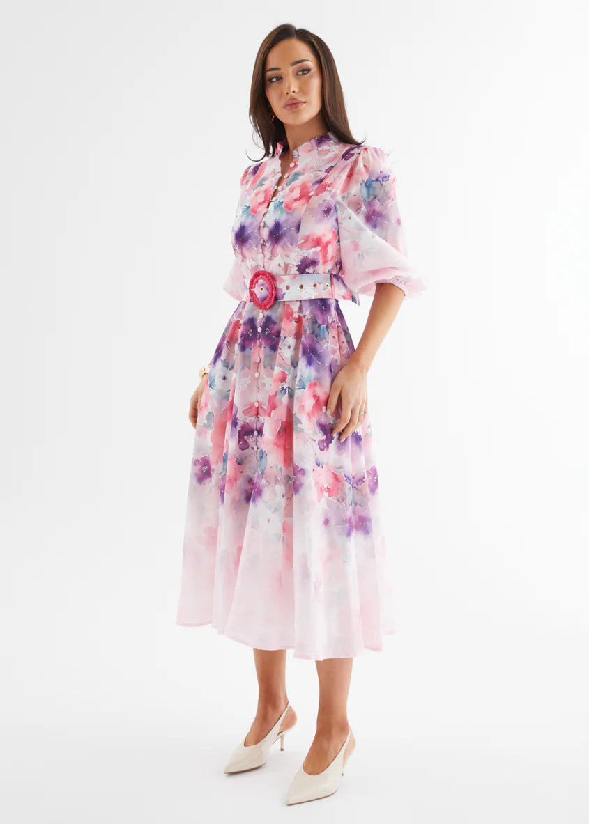 Mykaela Midi Dress - Lavender Blossom