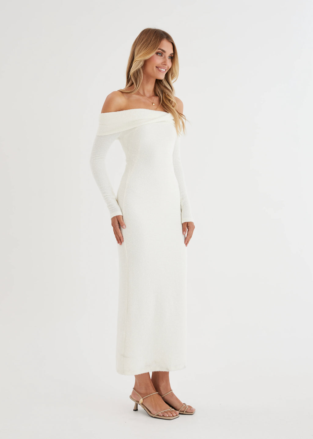 Ace Off Shoulder Maxi Dress - Cream