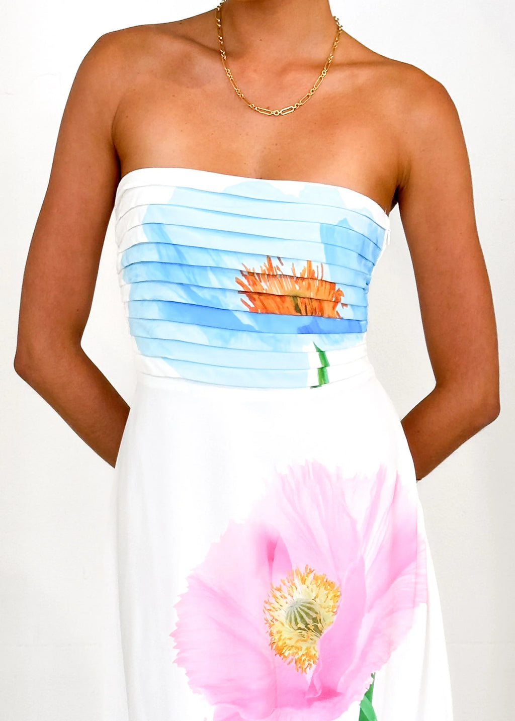 Brookes Strapless Maxi Dress - Pink Poppy