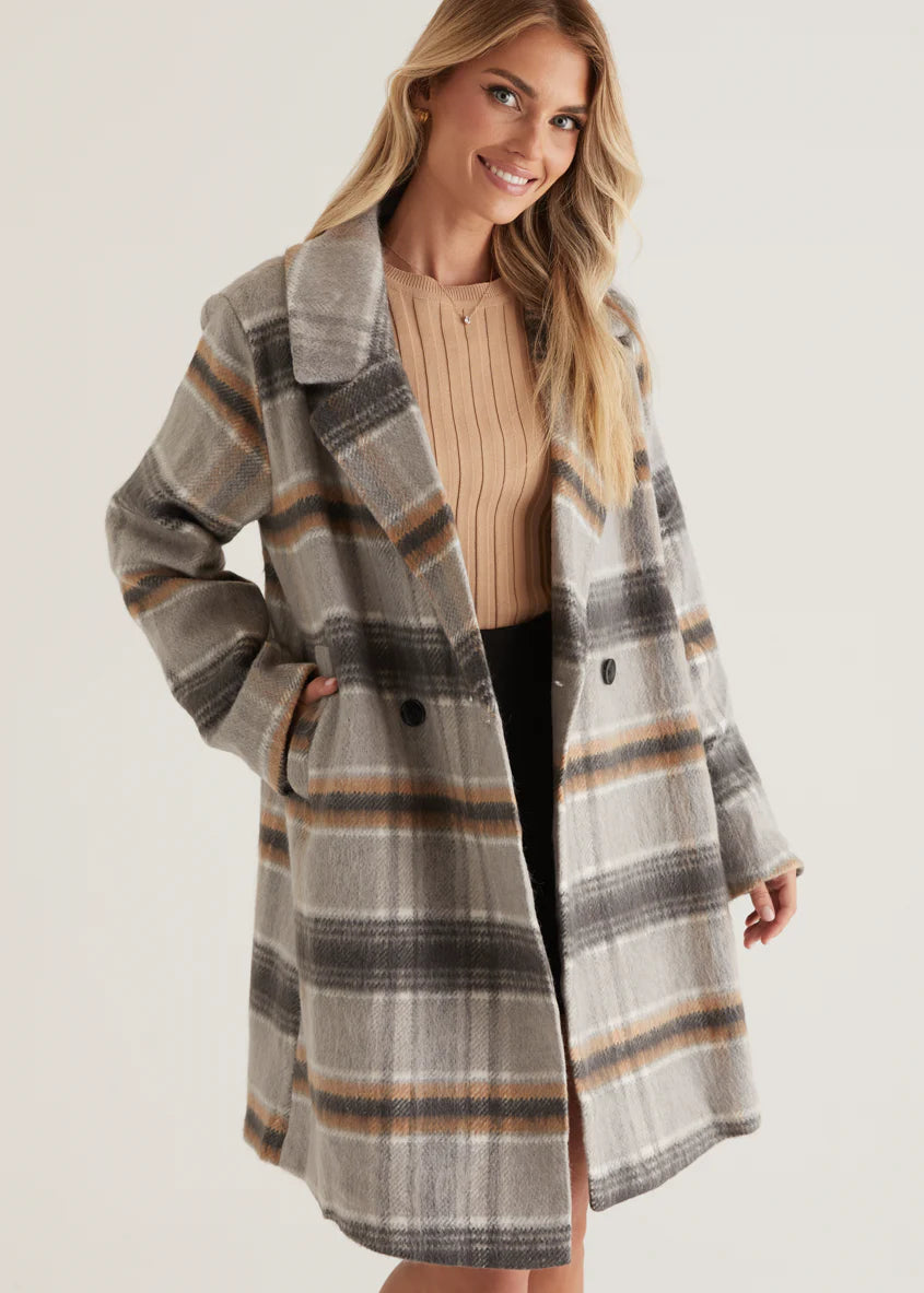 Oprael Coat - Grey Check