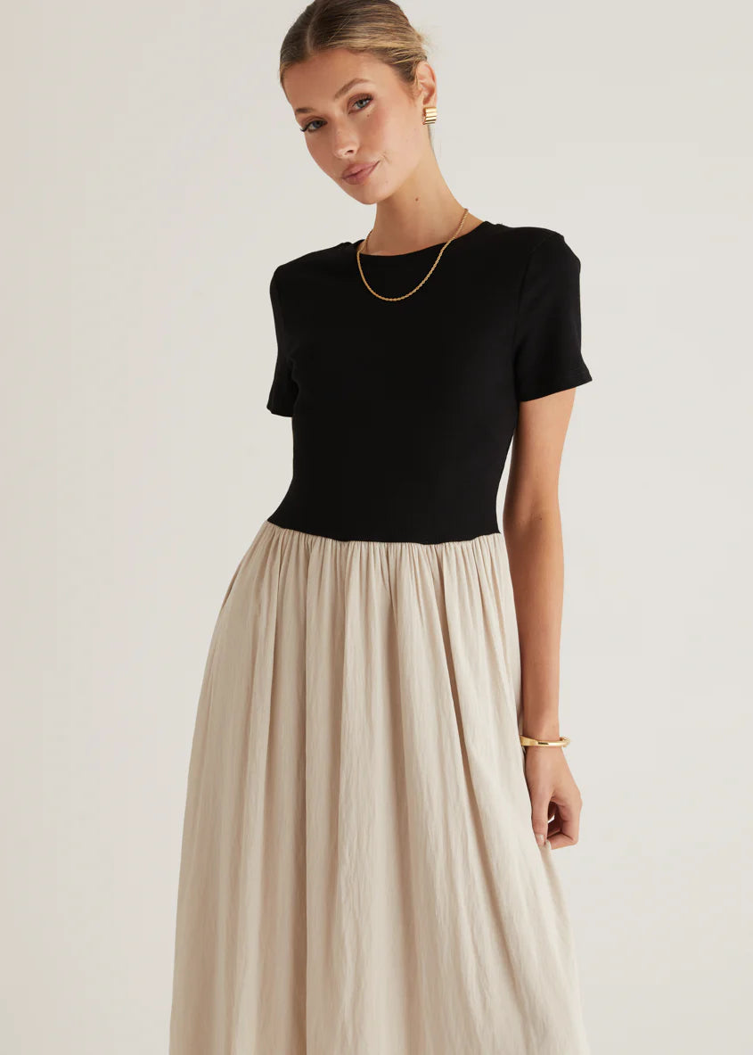 Riptide Maxi Dress - Beige Splice