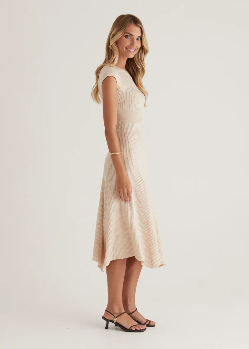 Siren Knit Midi Dress - Oat