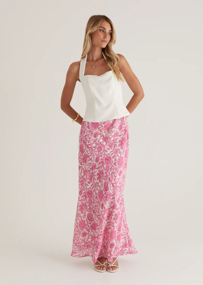 Tammy Maxi Skirt - Pink Floral