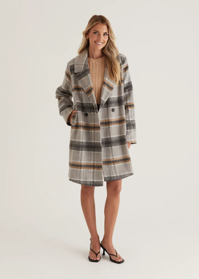 Oprael Coat - Grey Check