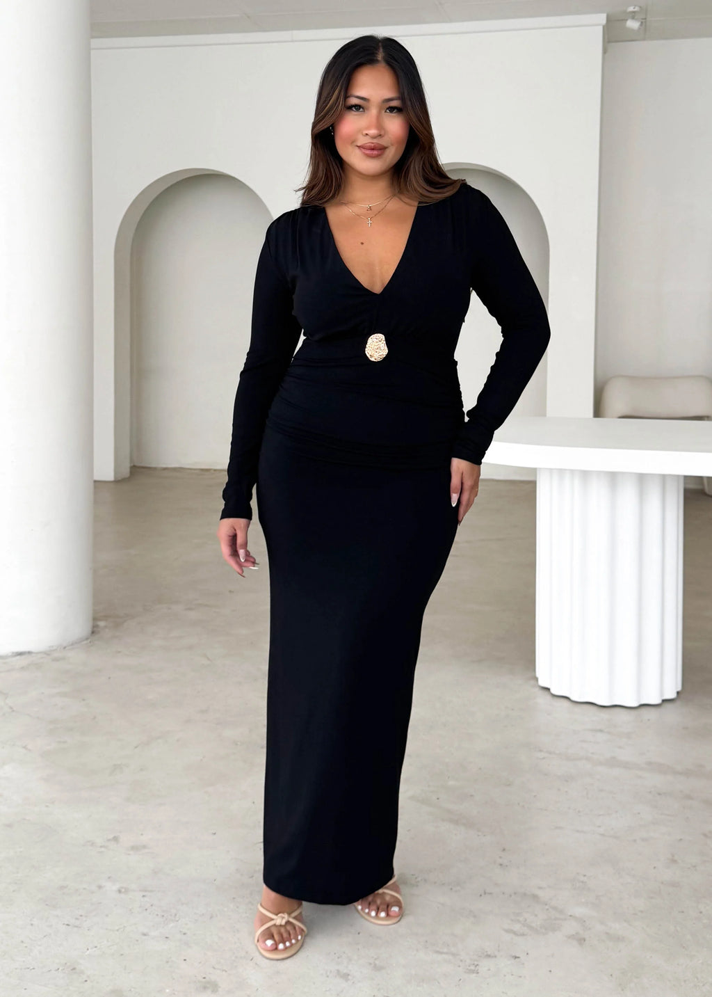 Alysse Midi Dress - Black