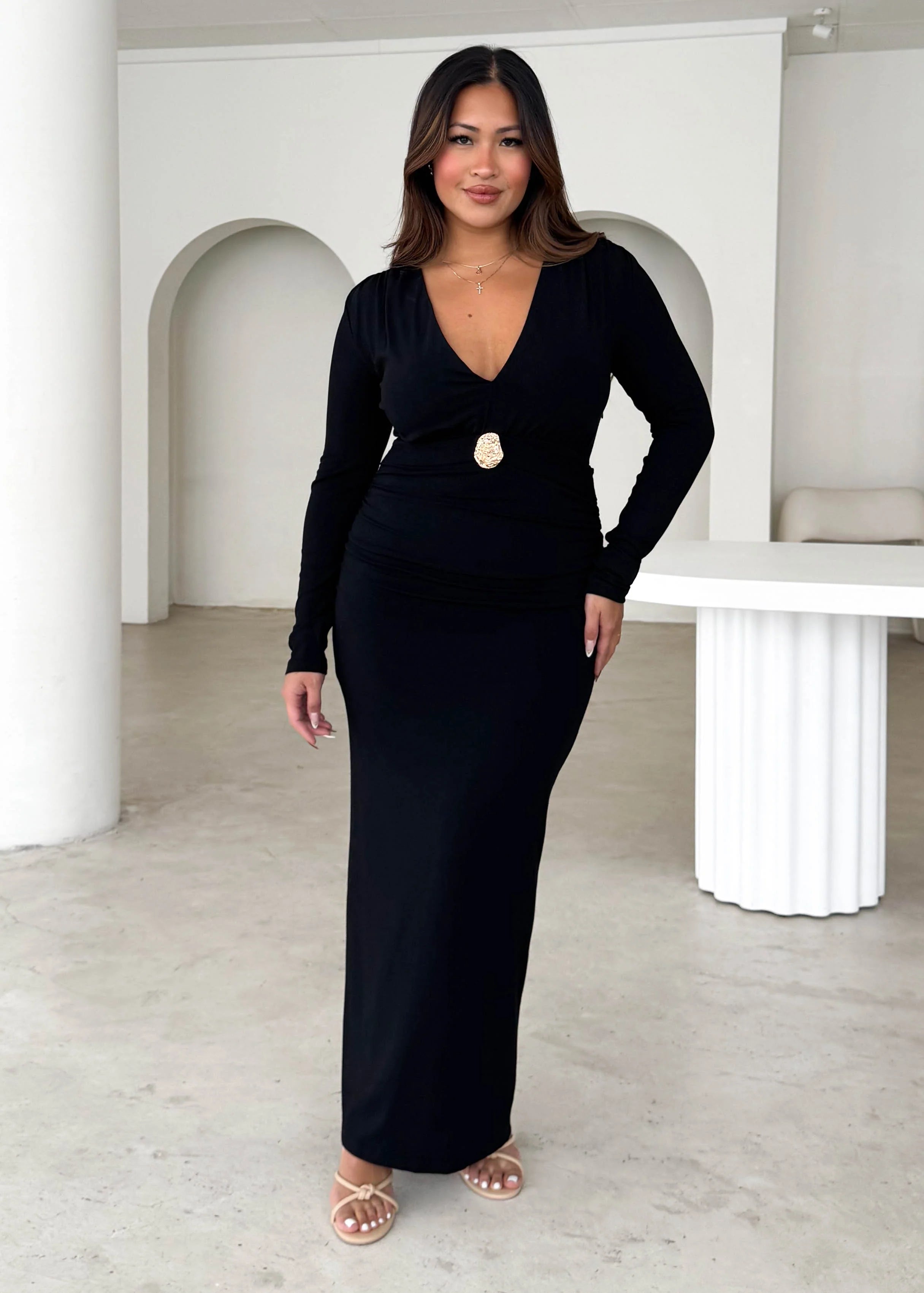 Alysse Midi Dress - Black