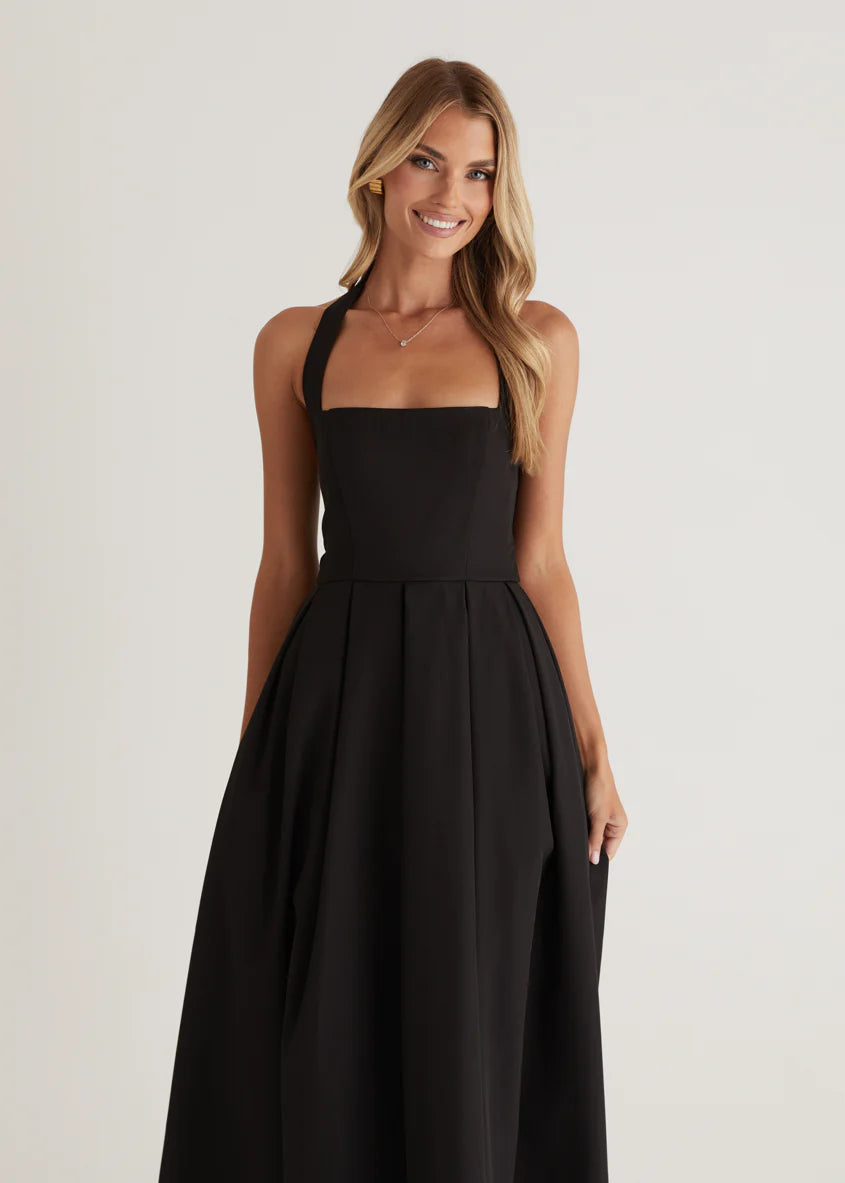 Leigh Halter Maxi Dress - Black