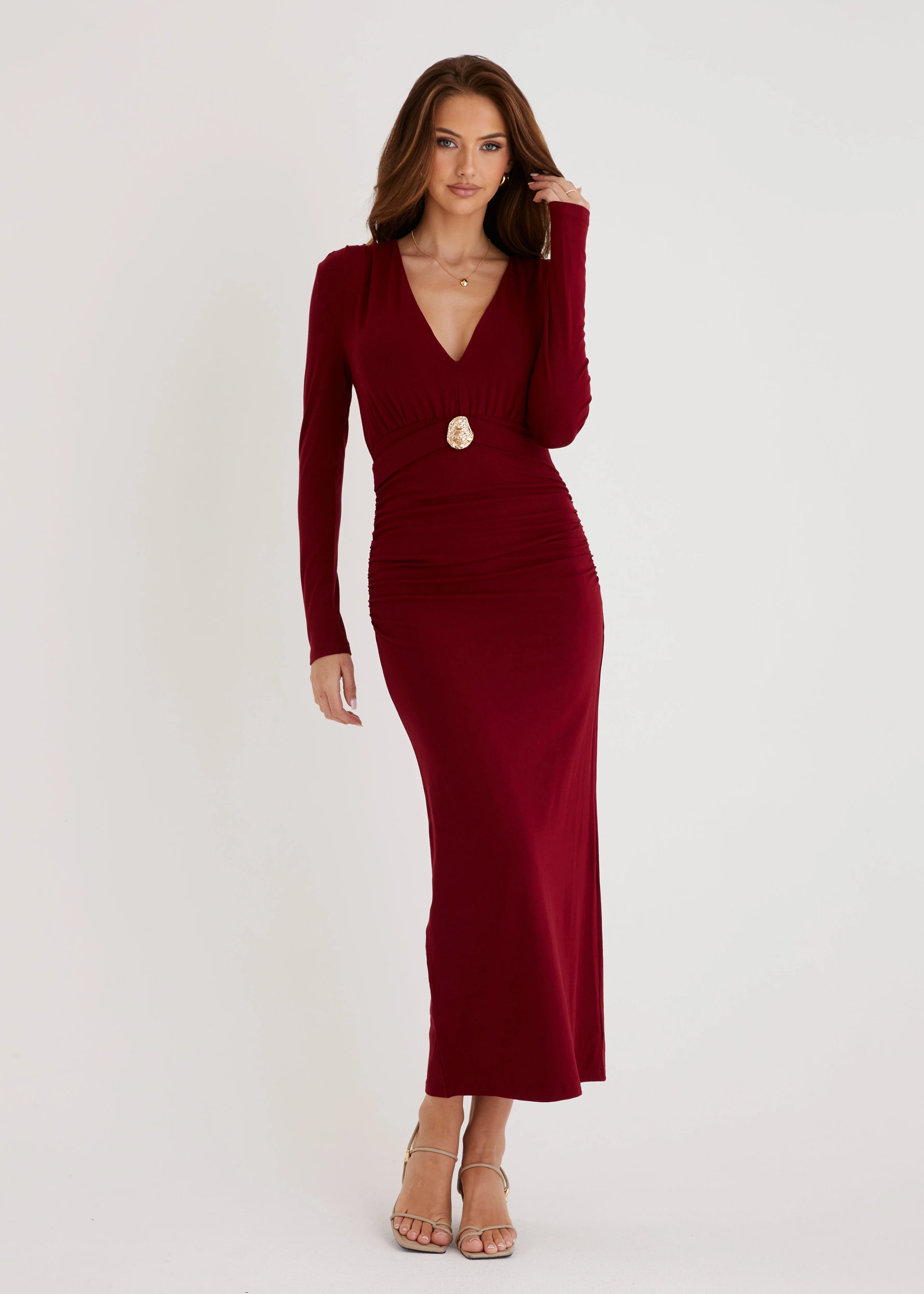 Alysse Midi Dress - Wine