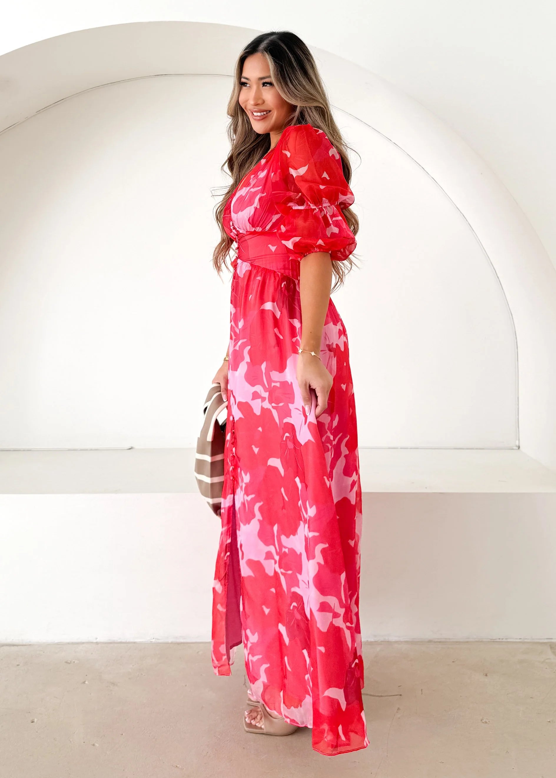 Tiffanie Midi Dress - Sugar Pink