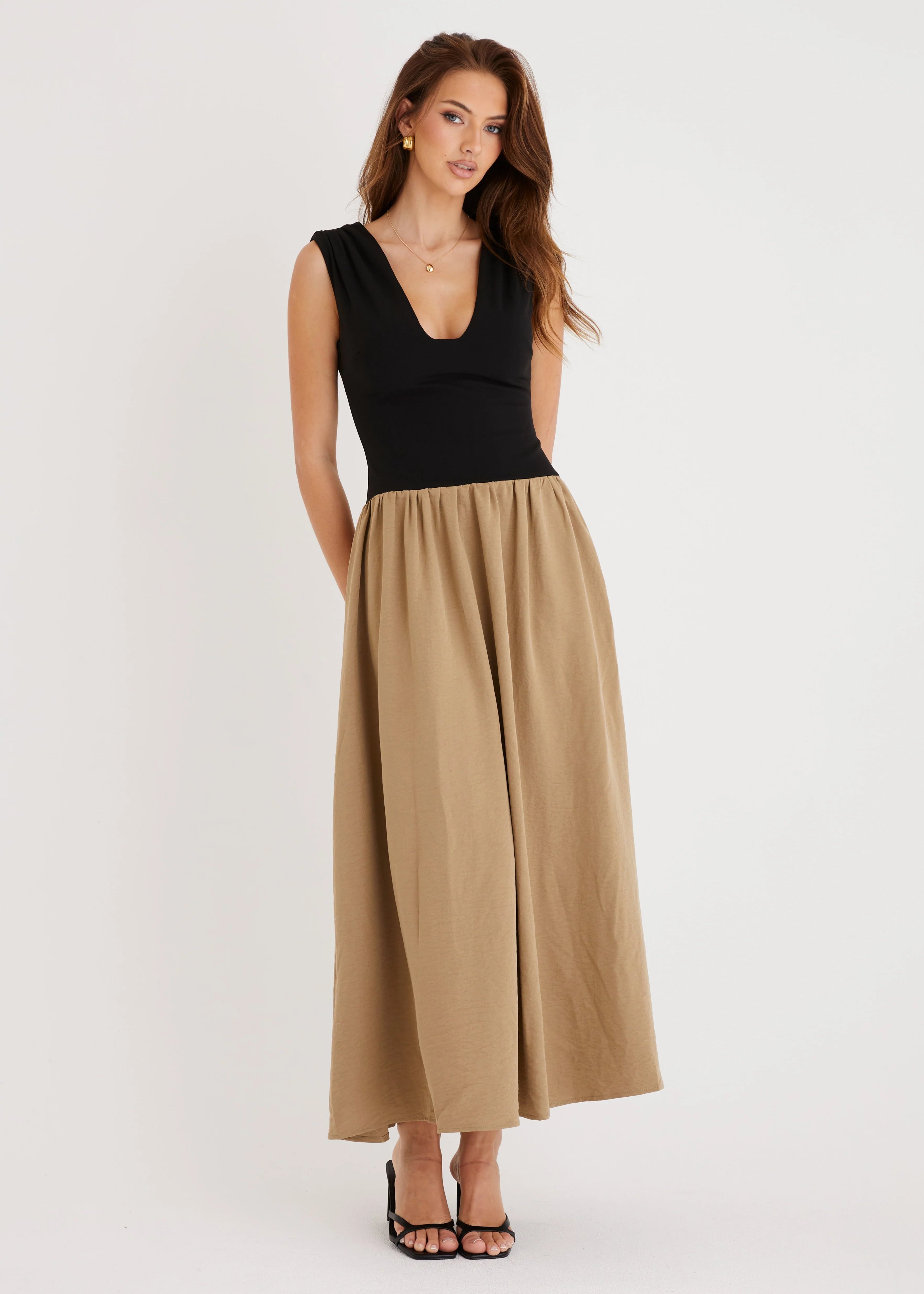 Bungalow Maxi Dress - Khaki Splice