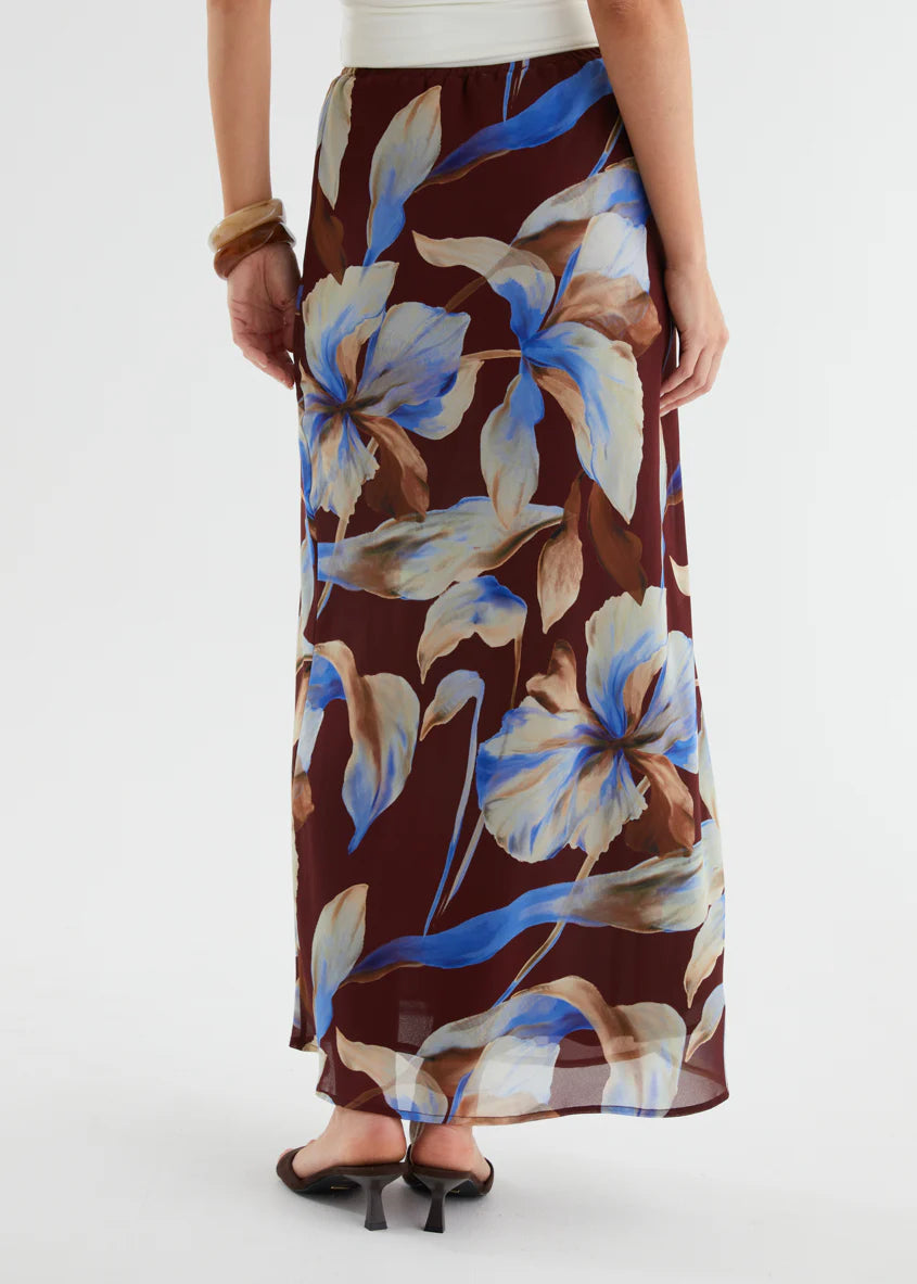 Skyla Maxi Skirt - Burgundy Anya