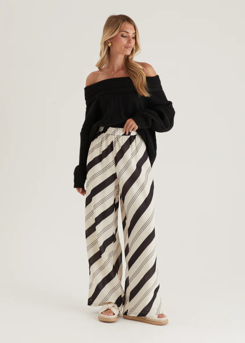 Jessa Pants - Black Stripe
