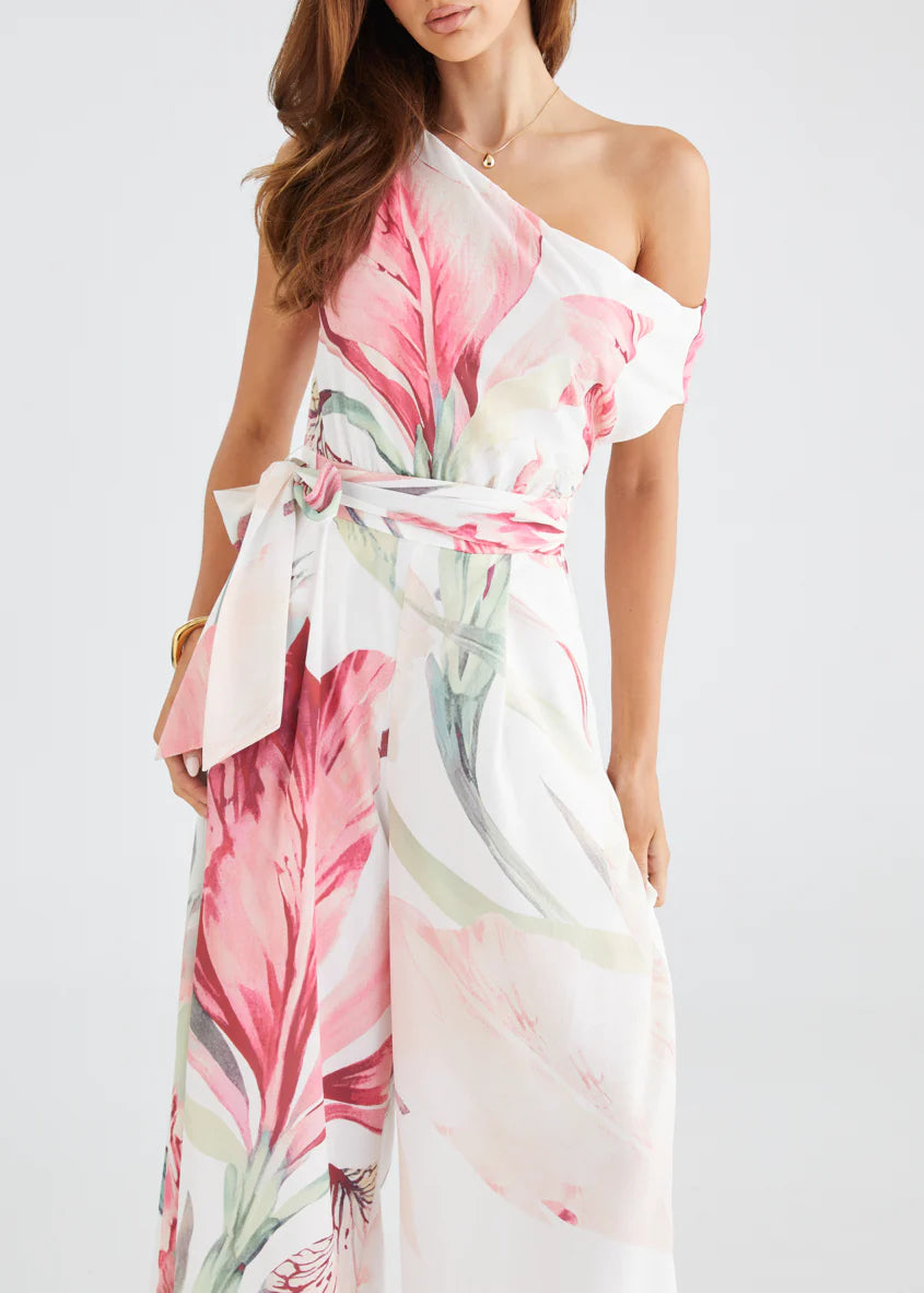 Ara Drop Shoulder Pantsuit - Pink Oasis
