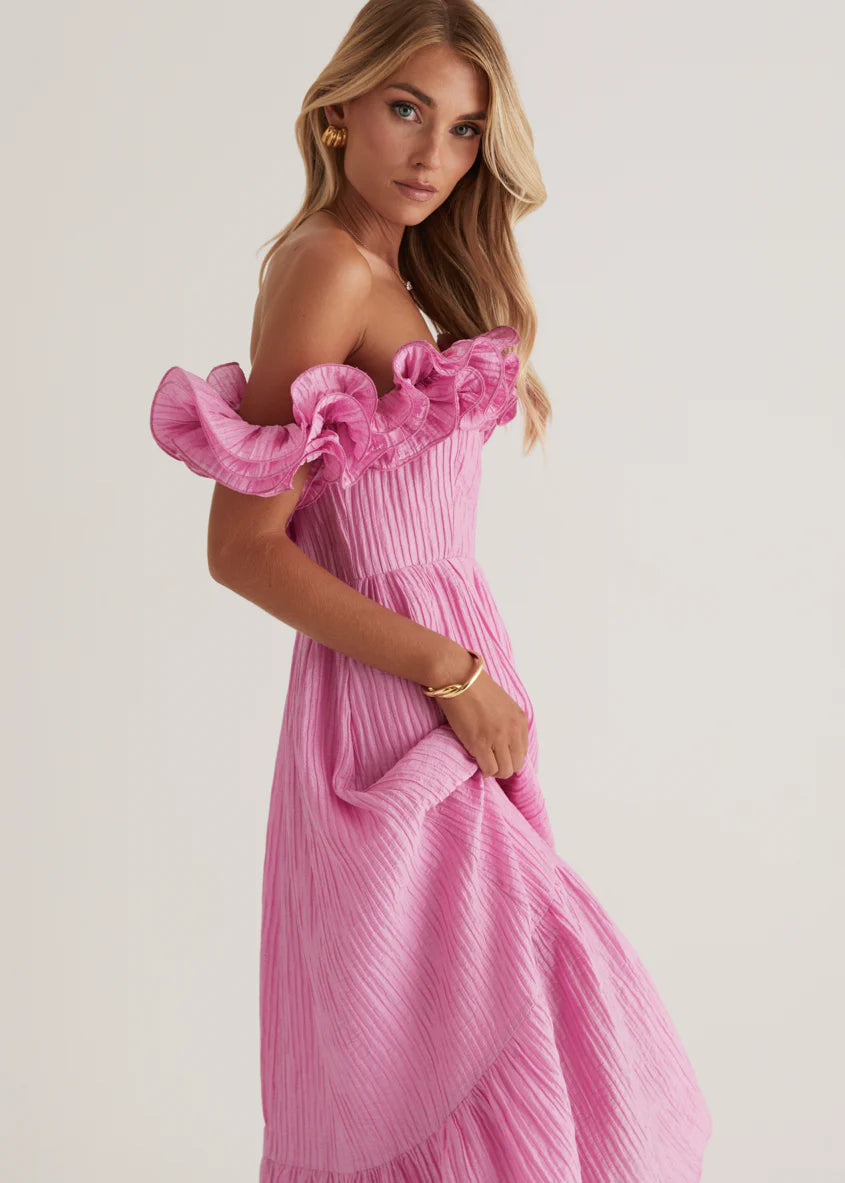 Marlow Off Shoulder Maxi Dress - Pink