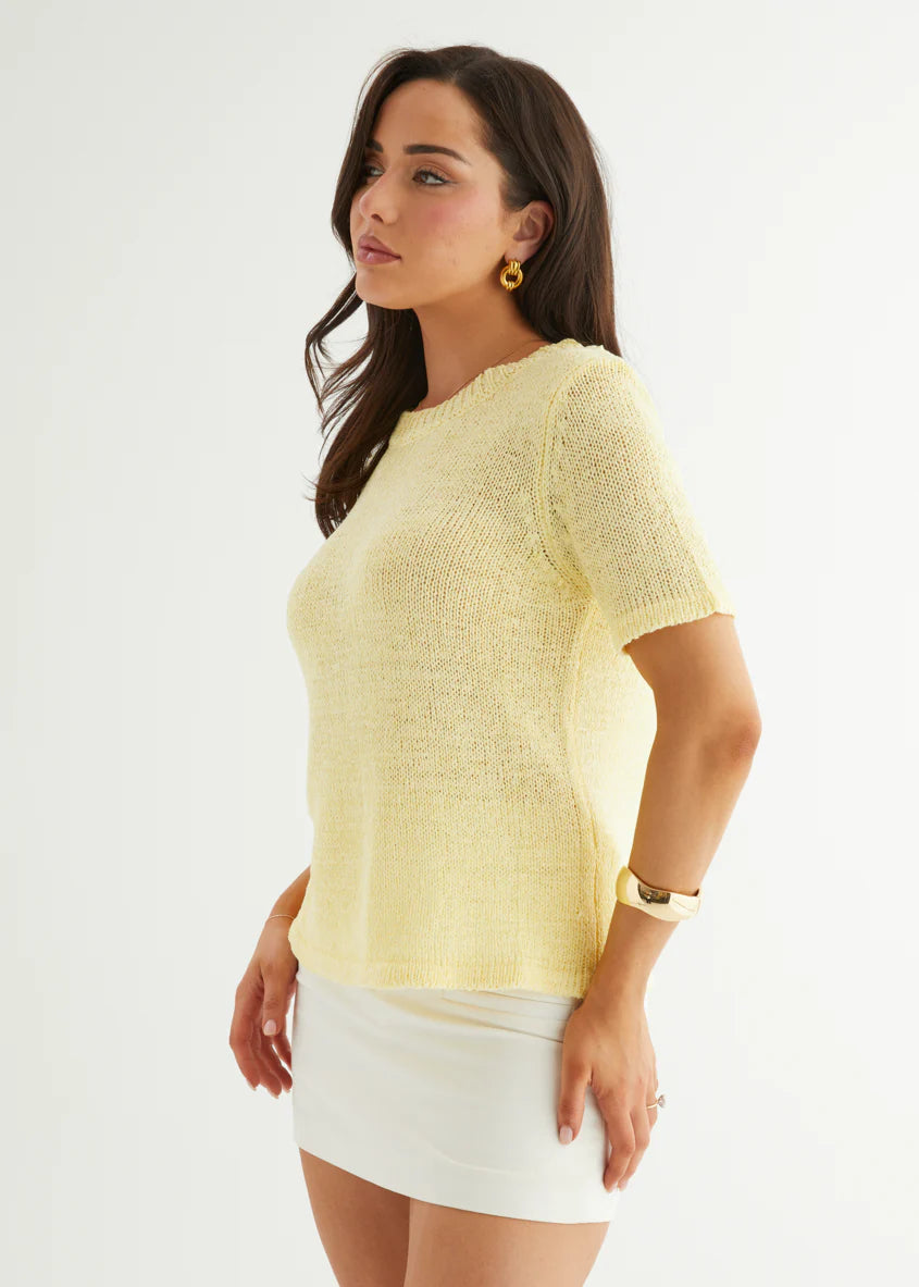 Halle Knit Top - Yellow