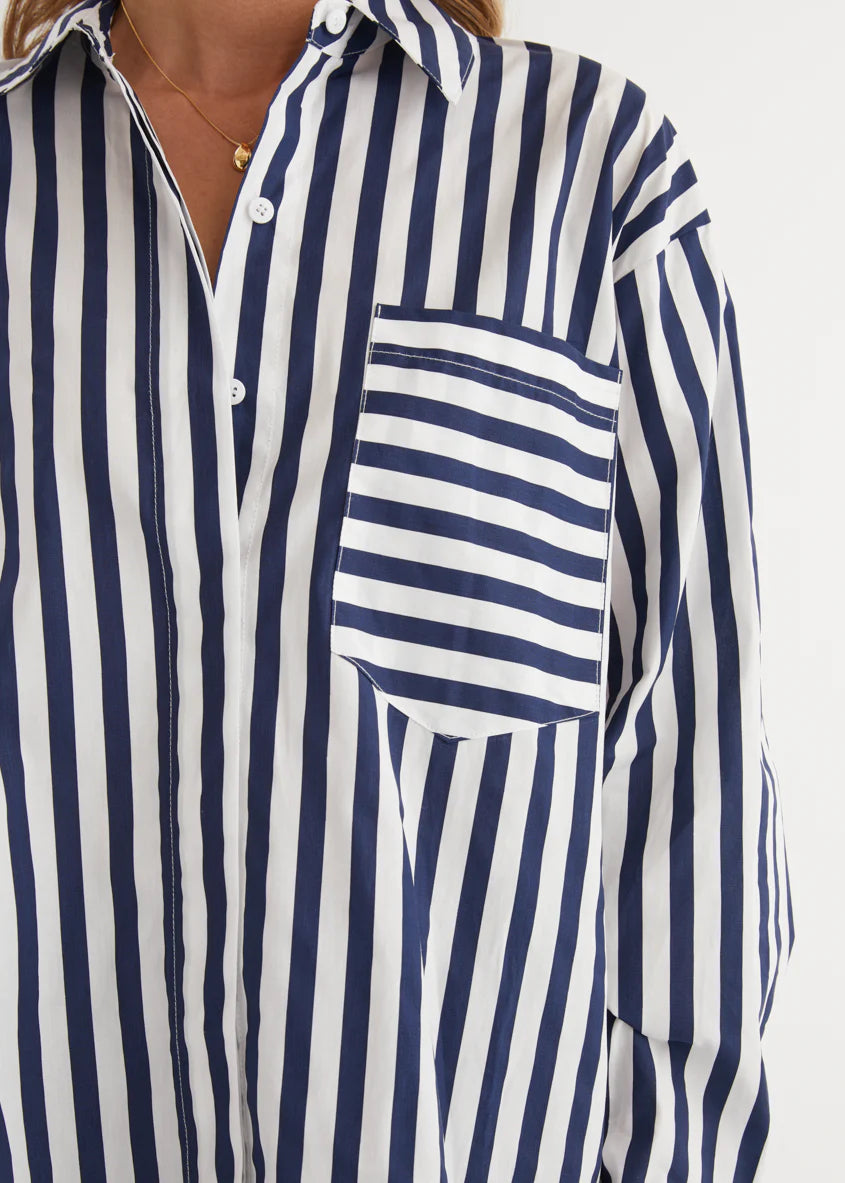 Lola Shirt - Navy Stripe