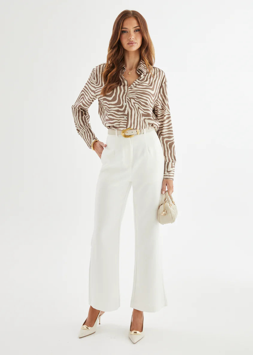 Delaray Shirt - Brown Zebra