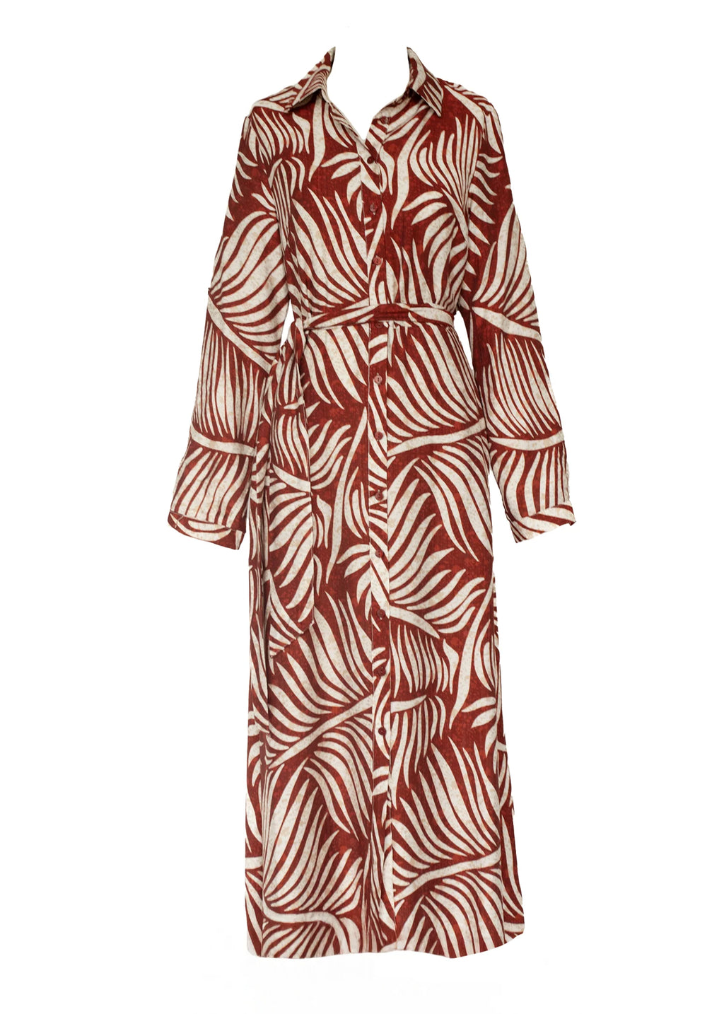 Luxe Midi Dress - Wine Fern