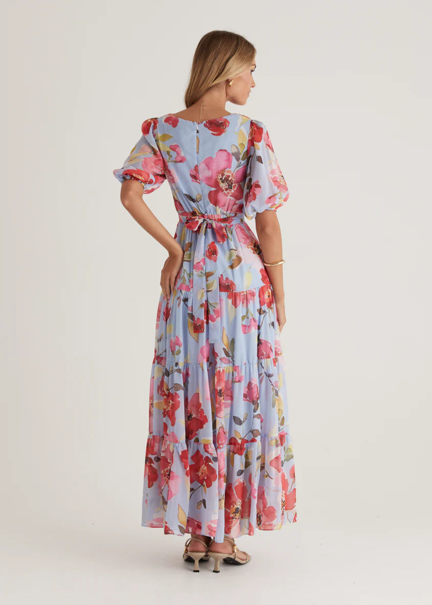 Casablanca Maxi Dress - Blue Floral