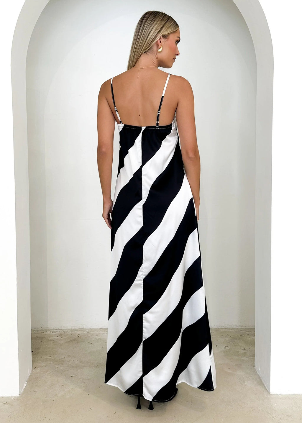 Kaela Maxi Dress - Black Stripe
