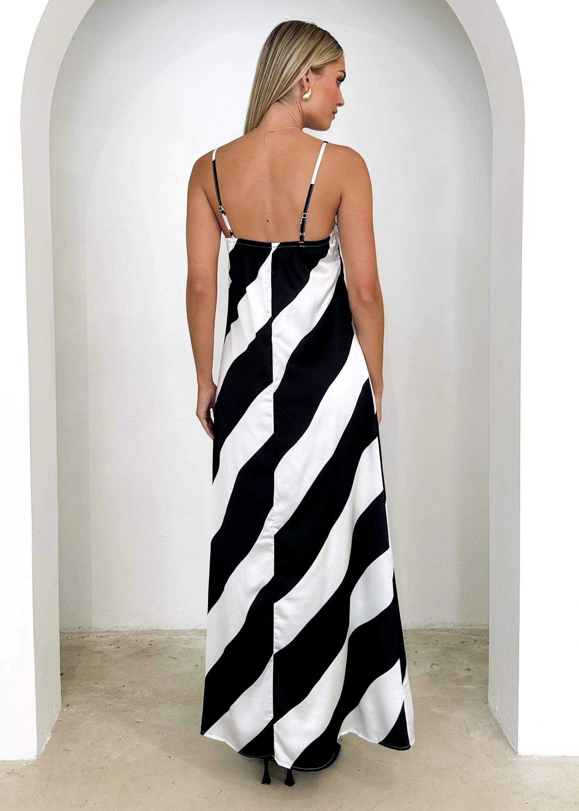 Kaela Maxi Dress - Black Stripe