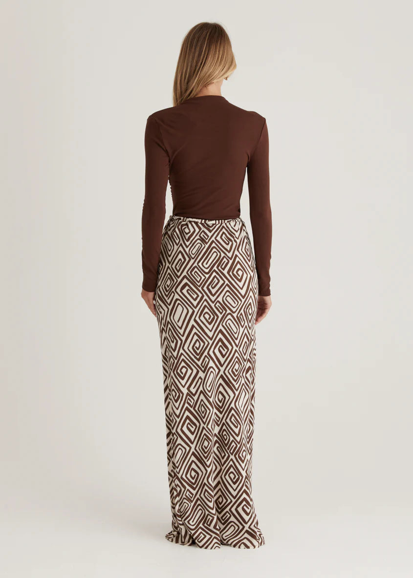 Lella Maxi Skirt - Choc Cairo