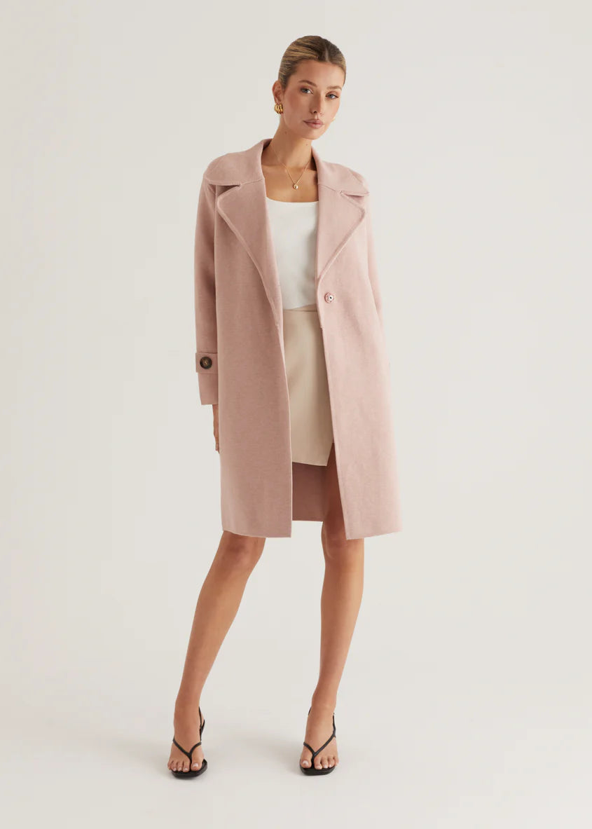 Chayso Knit Coat - Blush