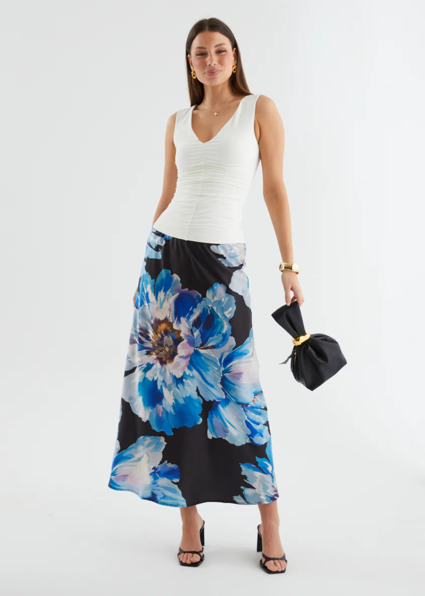 Allie Maxi Skirt - Midnight Bloom
