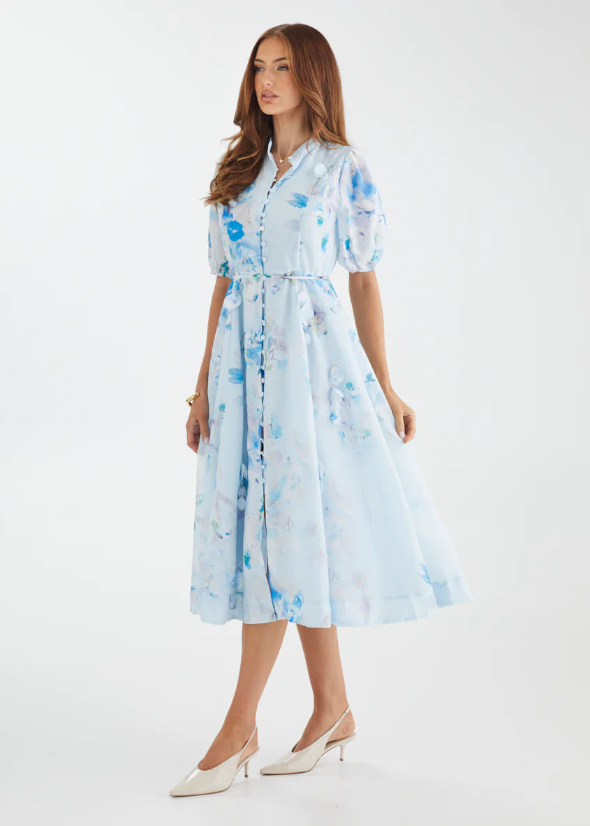 Nikita Midi Dress - Blue Floral