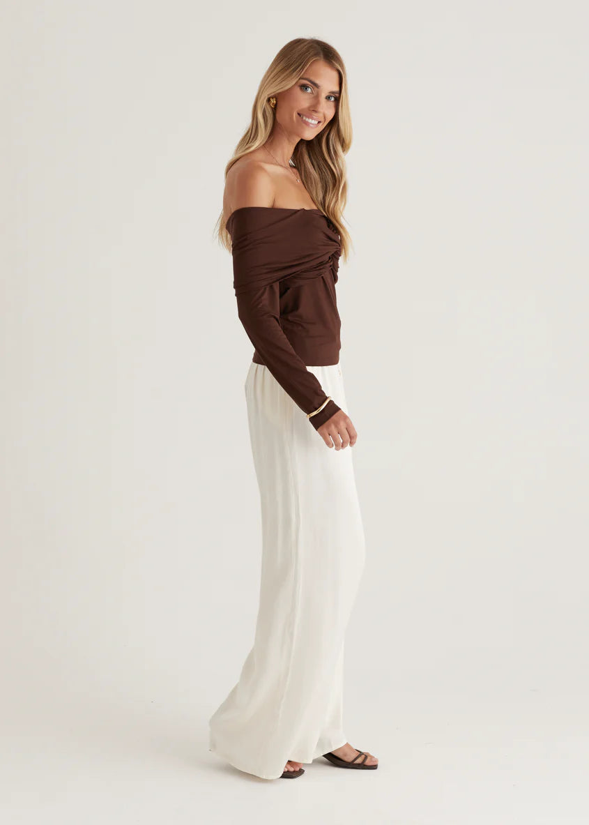 Saira Jersey Top - Chocolate