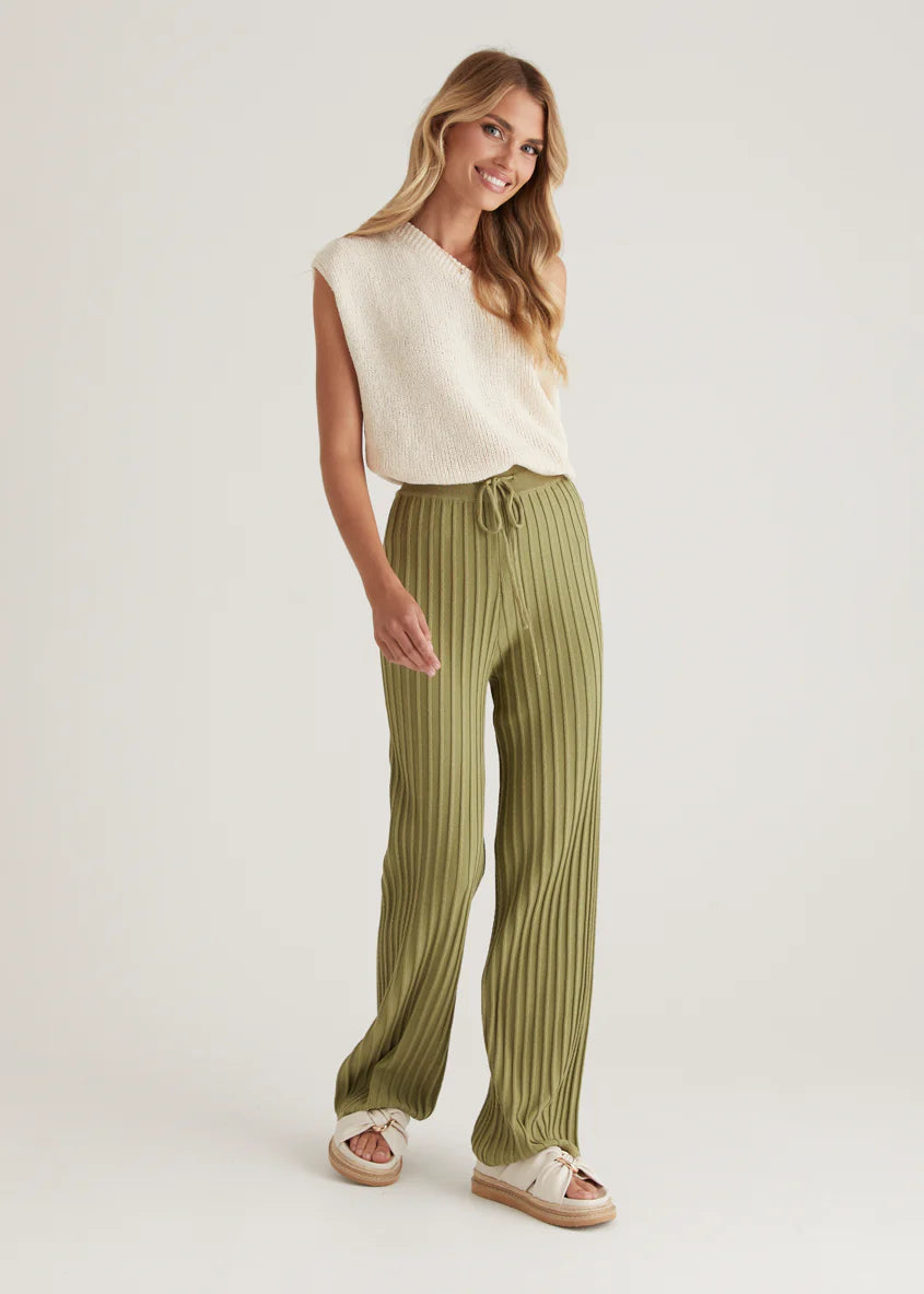 Etra Knit Pants - Olive
