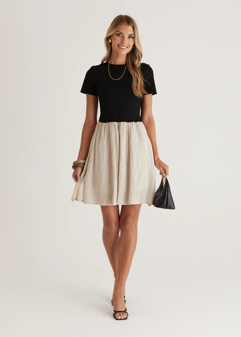 Karmen Dress - Beige Splice