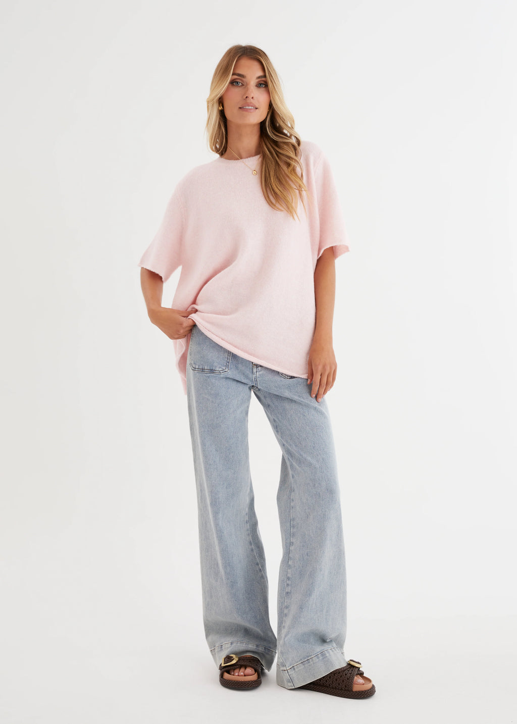 Ebonie Knit Tee - Pink
