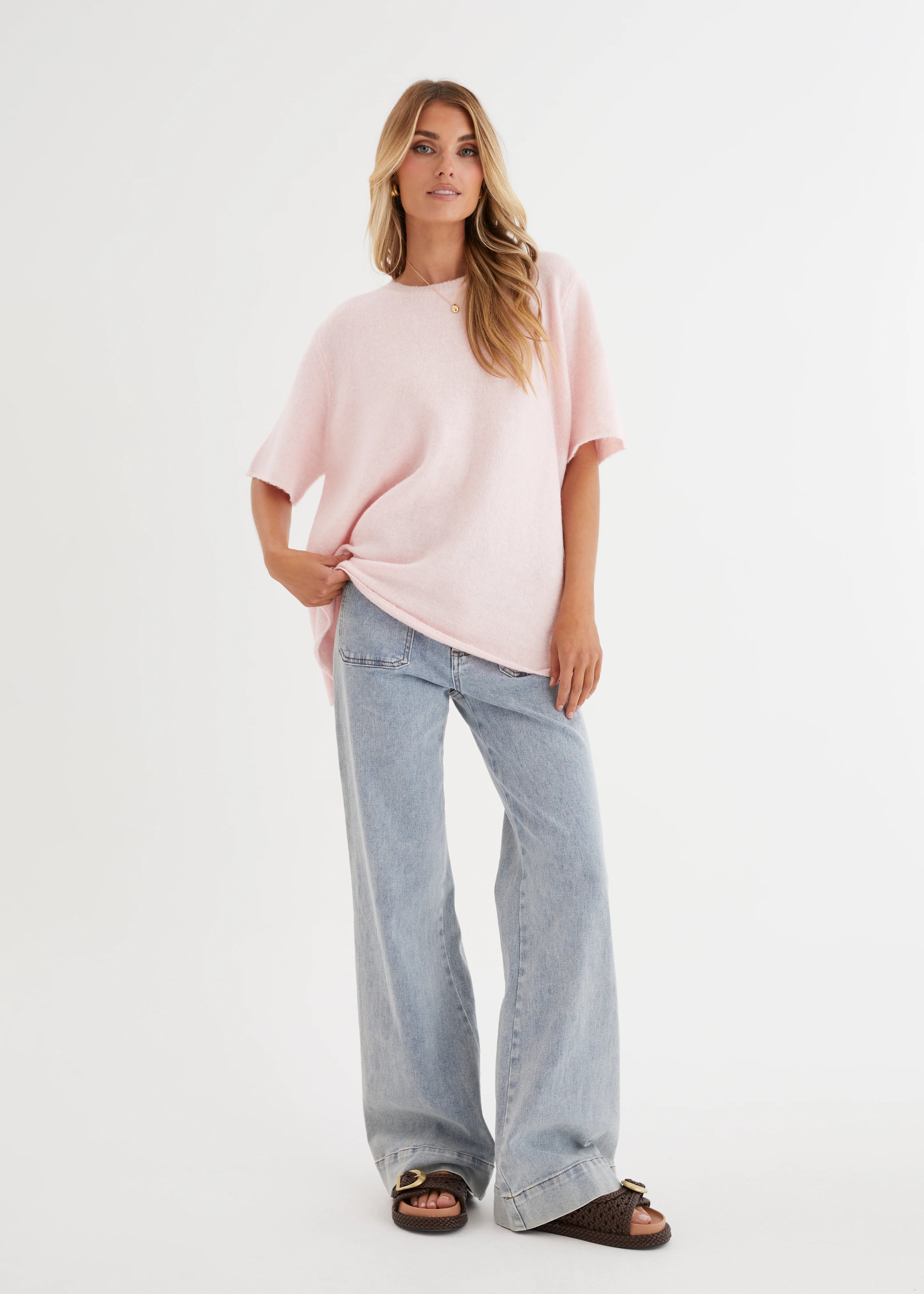 Ebonie Knit Tee - Pink