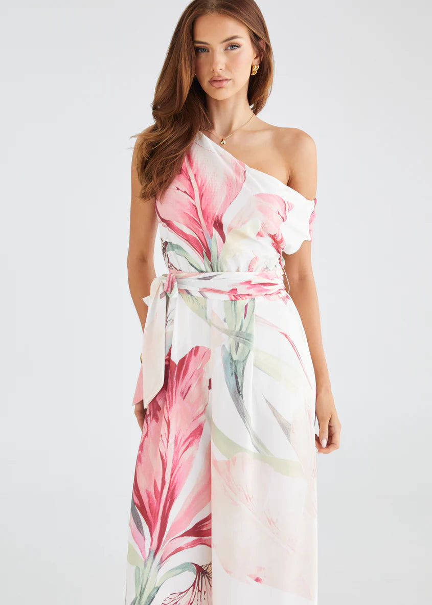 Ara Drop Shoulder Pantsuit - Pink Oasis