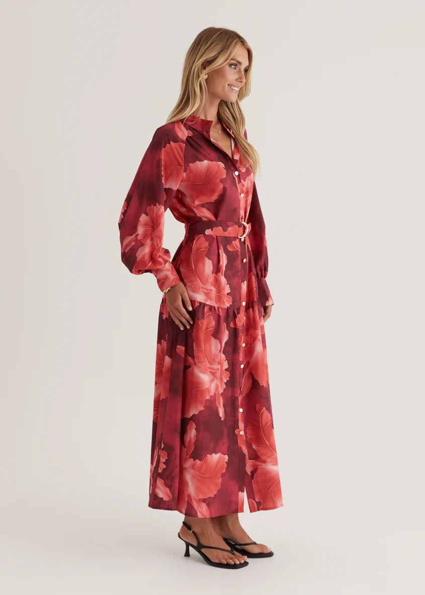Marisa Maxi Dress - Red Floral