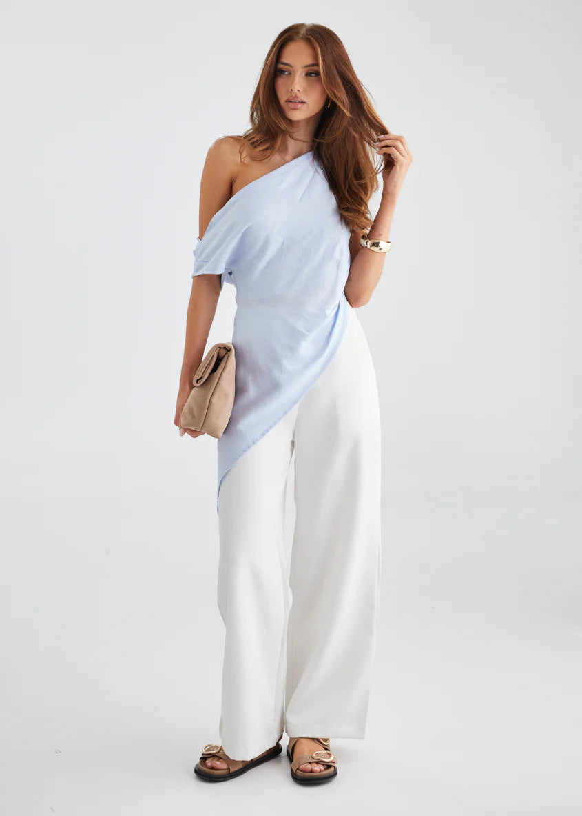Kylo One Shoulder Top - Blue